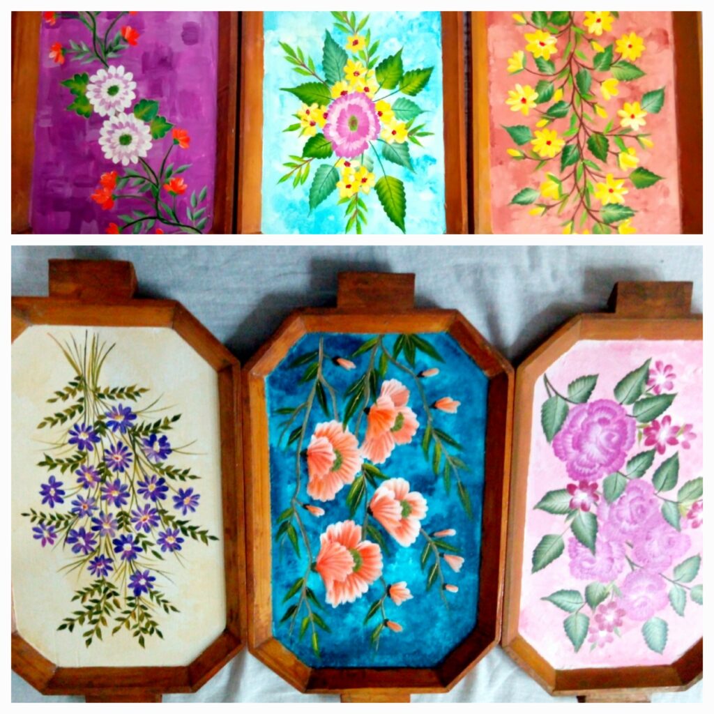 handpainted wooden treys handpainted wooden treys