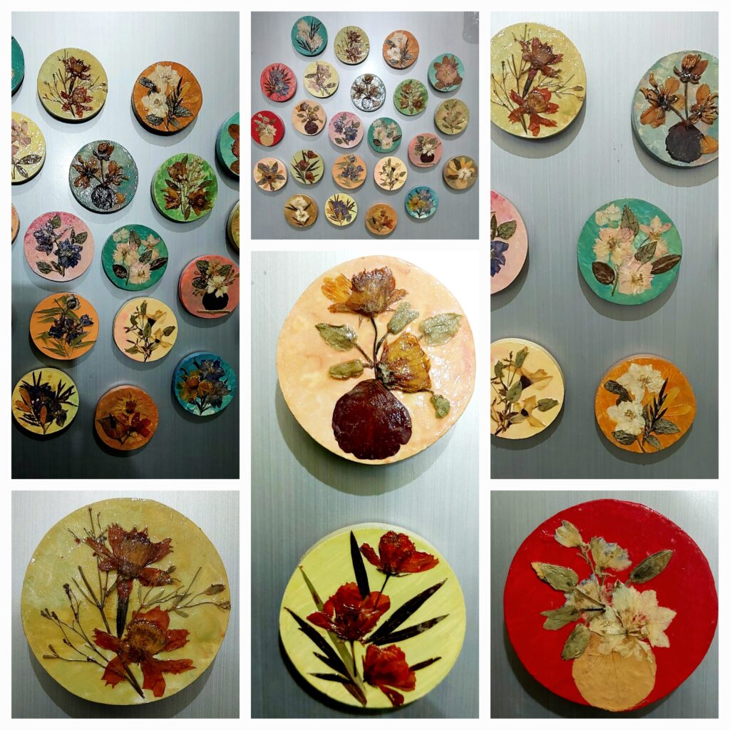 pressed flowers wooden fridge magnets pressed flowers wooden fridge magnets